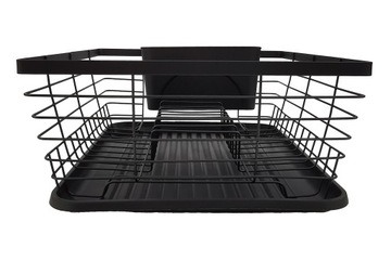СУШИЛКА ДЛЯ СУШКИ ПОСУДЫ С ПОДДОНОМ, НАСТАВНАЯ, БОЛЬШАЯ, ЧЕРНАЯ, ОДНОУРОВНЕВАЯ, WZ5