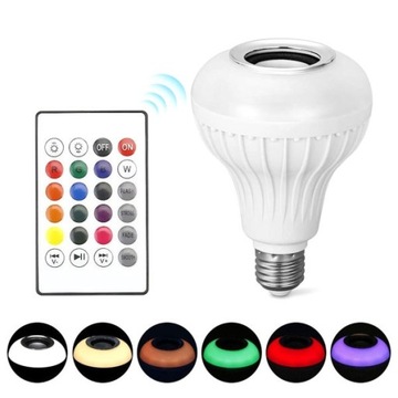 Цветная лампочка RGB с динамиком Bluetooth E27
