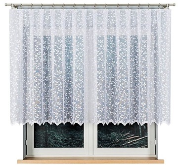 Жаккардовая штора ЗУЗАННА 200х135см прямая с цветами (готовая) с окантовкой