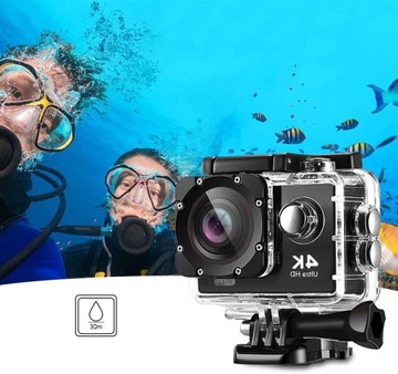 ВОДОНЕПРОНИЦАЕМАЯ СПОРТИВНАЯ КАМЕРА GO PRO FULL HD 4K 20 Мп С WIFI + 17 АКСЕССУАРОВ