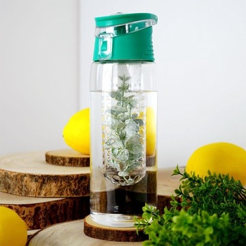 BUTELKA NA WODĘ Z WKŁADEM NA OWOCE 650ml NATURALNY OWOCOWY SMAK WODY