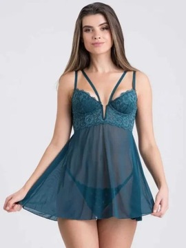 LOVEHONEY сорочка для сна с кружевом + стринги, 42-44