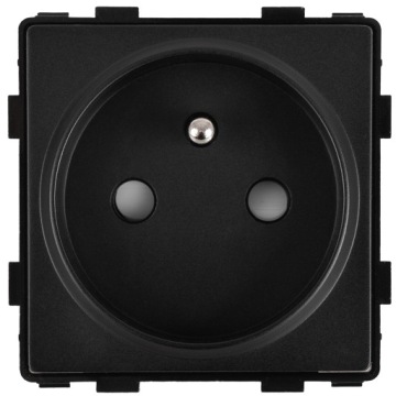 Moduł Gniazdo Gniazdko z Bolcem Uziemieniem Czarne Do Ramek MIUUN