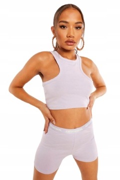 BOOHOO GŁADKI KLASYCZNY CROP TOP S