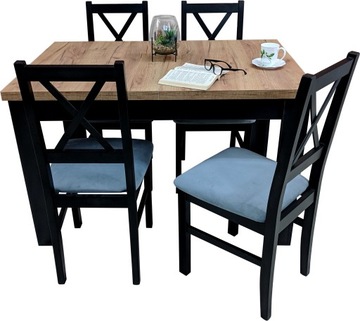 Stół rozkładany 80x120 + 4 krzesła loft do salonu