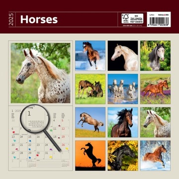Календарь ЛОШАДЕЙ 2025 С НАКЛЕЙКАМИ подарок любителям лошадей