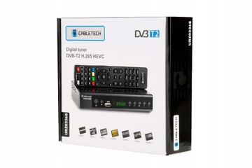 Dekoder DVB-T2 H.265 HEVC Tuner Telewizji Cyfrowej Naziemnej Cabletech
