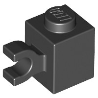 LEGO Klocek 1x1 z uchwytem 60476 - Czarny/Black
