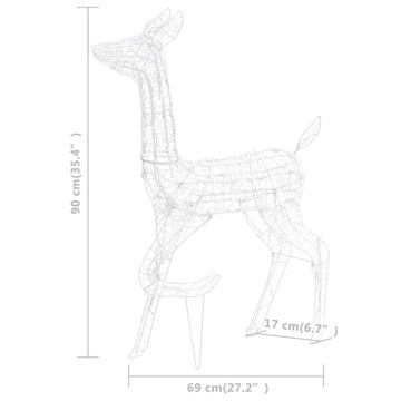 Рождественский олень, акрил, 160 теплых белых цветов.