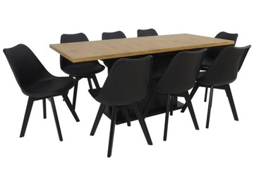Stół 80x140/180 cm + 8 krzeseł SKANDYNAWSKIE