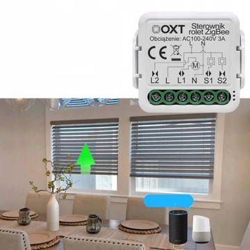 MINI Sterownik Włącznik Rolet WiFI - Markiz Zasłon Okiennych 3A - WiFi TUYA