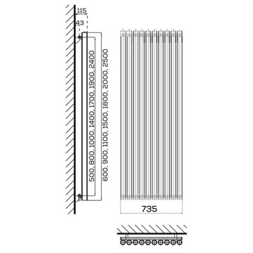 ЦВЕТНОЙ комнатный радиатор 900 x 735, ВУЛКАН