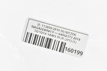 MOTOREK RADIÁTORU 113800-2810 TOYOTA YARIS III AVENSIS T29 AURIS II