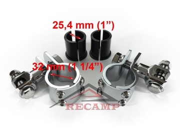 КРОНШТЕЙНЫ ДЛЯ КРЕПЛЕНИЯ КОЛЯСКИ НА ПЕРЕГОРОДКИ 32 мм, хром