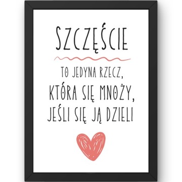 OBRAZ Z NAPISAMI CYTATY W RAMIE DO SALONU KUCHNI