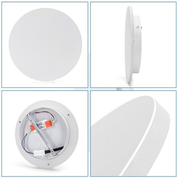 LED Metalowy kinkiet biały okrągły 12W 1400lm 3000K
