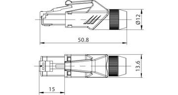 Wtyk typu RJ45 z osłoną Roxtone RJ45C5E-PHBN