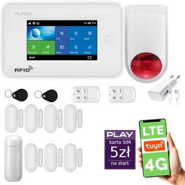 Alarm bezprzewodowy WiFi + GSM 4G LTE z aplikacją TUYA , HUXGO HXA006 4G