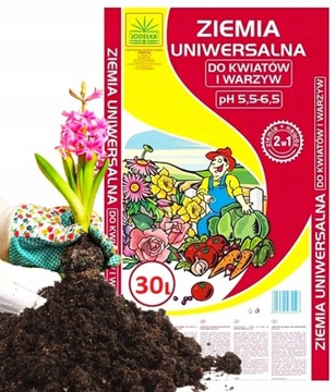 ZIEMIA UNIWERSALNA DO KWIATÓW WARZYW MIESZANKA ZIEMI PLUS NAWÓZ 30L