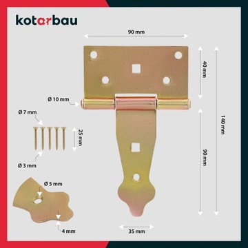 ZAWIAS ALTANOWY BUDOWLANY DRZWIOWY OCYNK 100 MM