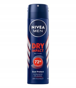 NIVEA MEN DRY IMPACT Antyperspirant męski w sprayu antybakteryjny 150ml