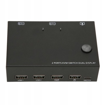 2-PORTOWY PRZEŁĄCZNIK KVM PODWÓJNY MONITOR SWITCH 2 MONITORY