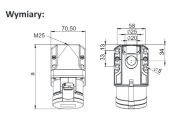 125-6K Фиксированная розетка 32A 5 контактов 400V IP44