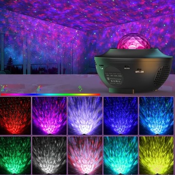 PROJEKTOR GWIAZD RZUTNIK NIEBA LAMPKA NOCNA LED GŁOŚNIK BLUETOOTH + PILOT