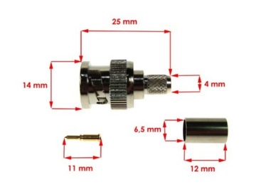 ОБЖИМНАЯ ЗАГЛУШКА BNC-W/CRIMP-RG59*P100