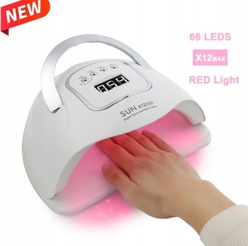 LAMPA DO SUSZENIA PAZNOKCI SUN X12MAX UV 66 DIOD LED