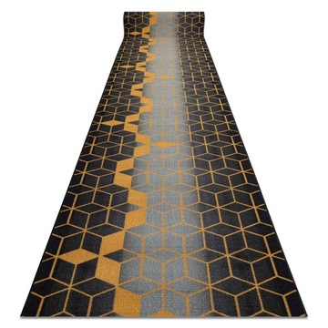 CHODNIK GUMA 110 cm KOSTKI 3D czarny/złoty *Q3297
