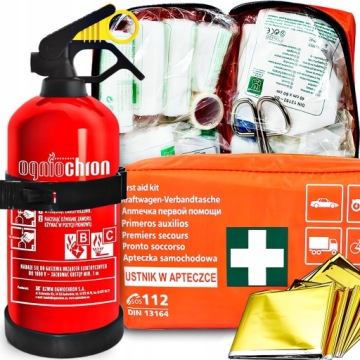 АВТОМОБИЛЬНЫЙ ОГНЕТУШИТЕЛЬ 1 КГ 2026 ПЕРВЫЙ КОМПЛЕКТ DIN13164 КОМПЛЕКТ БЕЗОПАСНОСТИ