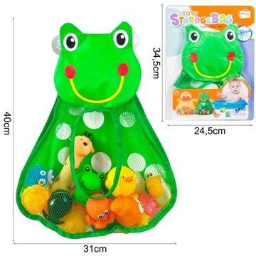 СУМКА-ОРГАНИЗАТОР СЕТОЧНАЯ СУМКА ДЛЯ ИГРУШЕК ДЛЯ ВАТЫ С ПРИСОСКОЙ ЛЯГУШКА