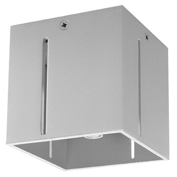 Nowoczesny Plafon Kwadrat DIOX szary/aluminium
