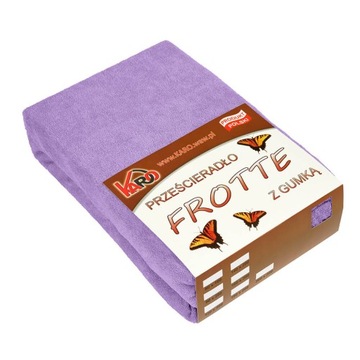 Prześcieradło frotte z gumką 140x200 fioletowe KARO