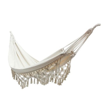 Huśtawka hamakowa Fringe Hammock 94,49 x 59,06 w kolorze białym