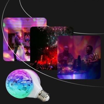 ВРАЩАЮЩАЯСЯ СВЕТОДИОДНАЯ ЛАМПОЧКА RBG DICO BALL POWERFUL XL