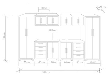 МЕБЕЛЬ ДЛЯ МАСТЕРСКОЙ СТОЛ ТЕЛЕЖКА ШКАФ GRUBBER RW3012 x2 +217 инструментов