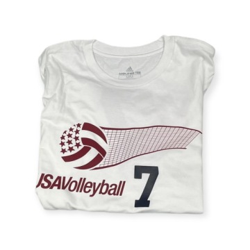 Мужская белая футболка Adidas USA Volleyball 7 M