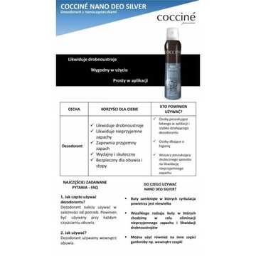 Кокцине 400 мл серебряного дезодоранта с серебряными ионами