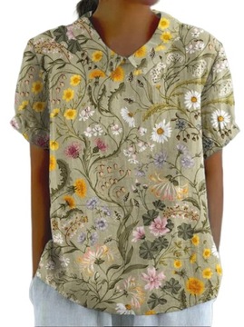Stylowy I Komfortowy Top Z Krótkimi Rękawami I Modnym Wzorem Casualowy Styl
