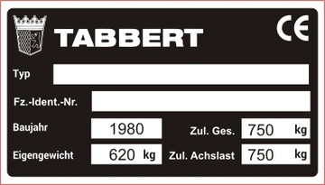 Tabliczka / naklejka znamionowa Tabbert