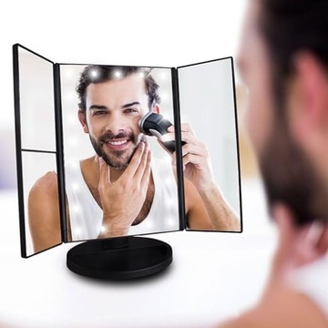 КОСМЕТИЧЕСКОЕ ЗЕРКАЛО С ПОДСВЕТКОЙ, ГИБКИЙ СВЕТОДИОД USB, РЕГУЛИРУЕМЫЙ зум 2X 3X