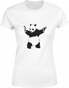 MIŚ PANDA KOSZULKA Z MISIEM DAMSKA BANKSY ROZM. S TSHIRT DAMSKI T-SHIRT