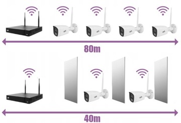 ZESTAW DO MONITORINGU WIFI 4 KAMERY BEZPRZEWODOWE 5MPX ZEWNĘTRZNE