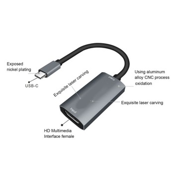 usb c to hd multimedia interface portable video capture card 4k input full