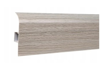 ПЛАНКА НАПОЛЬНАЯ С РЕЗИНОВЫМ ЦОКОЛОМ 75мм ДУБ СЕРЫЙ