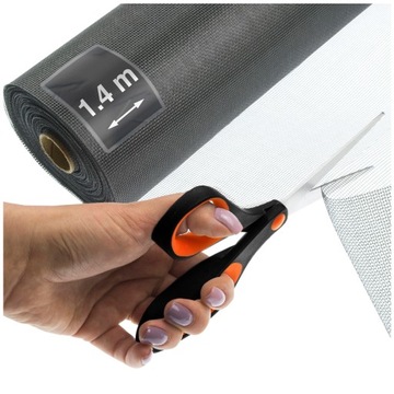 MOCNA SIATKA DO MOSKITIERY SZARA na metry MOSKITIERA na wymiar 1,4m x 1m