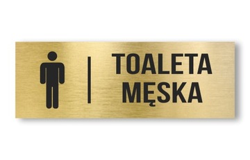 Tabliczka Toaleta Męska Aluminium Złota 20x7cm UV