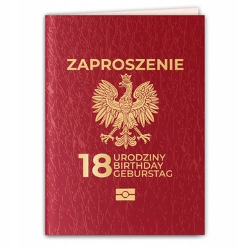 ZAPROSZENIA Zaproszenie na 18 urodziny paszport PR 410